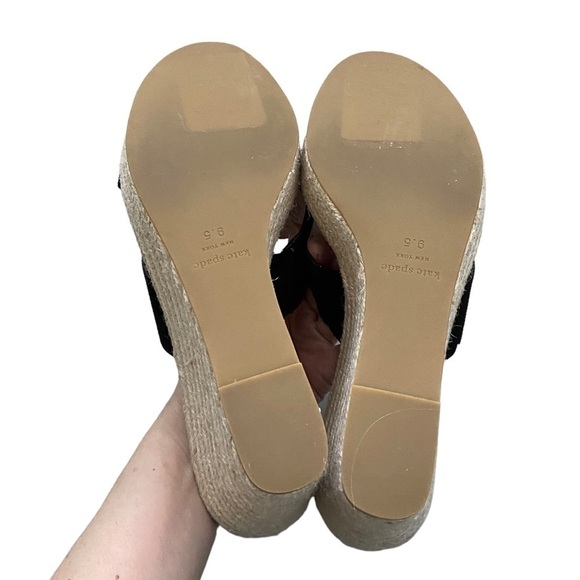 New Kate Spade Tegan Wedge Mule Slide Sandal Espadrilles Black size 9.5 - Picture 8 of 8